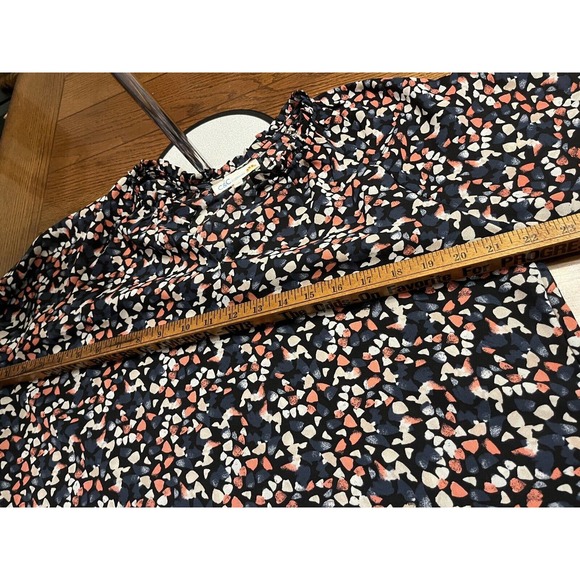 C&C CALIFORNIA Pink & Navy Speckled Peasant Boho V Neck Blouse Top Size XL EUC - Picture 7 of 10